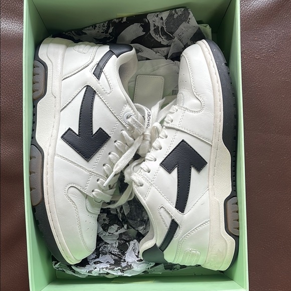 Off-White White and Black High-Top Sneakers